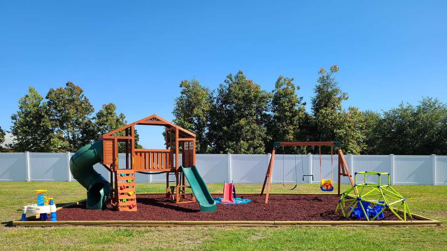 Playground rubber mulch