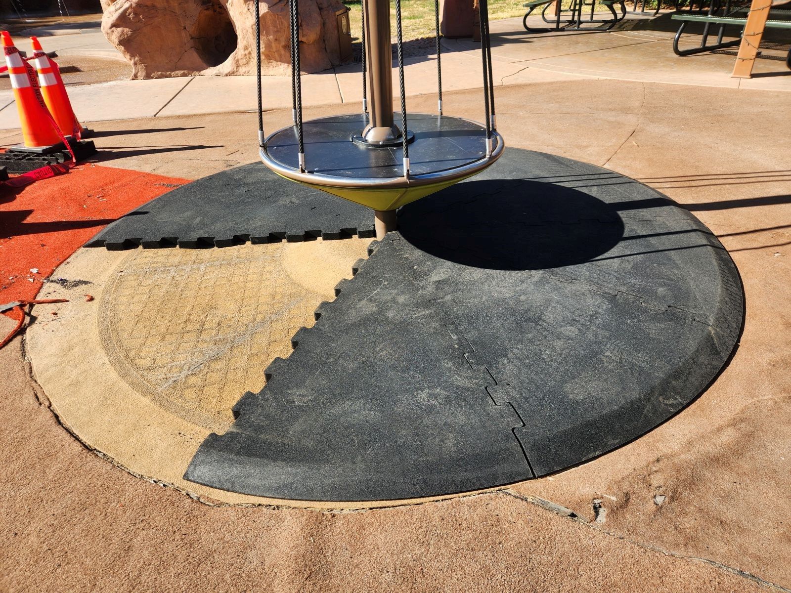 12ft diameter modular rubber wear mat 