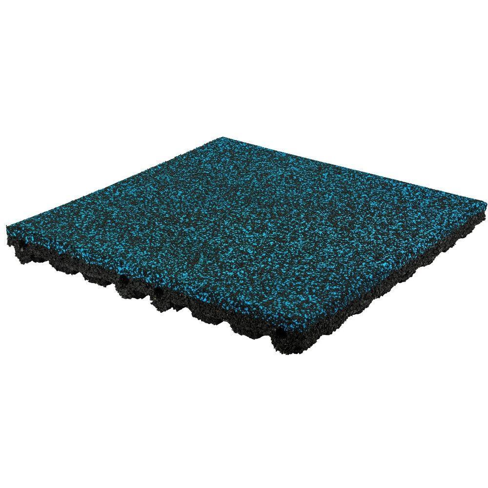 blue specked rubber playground tile