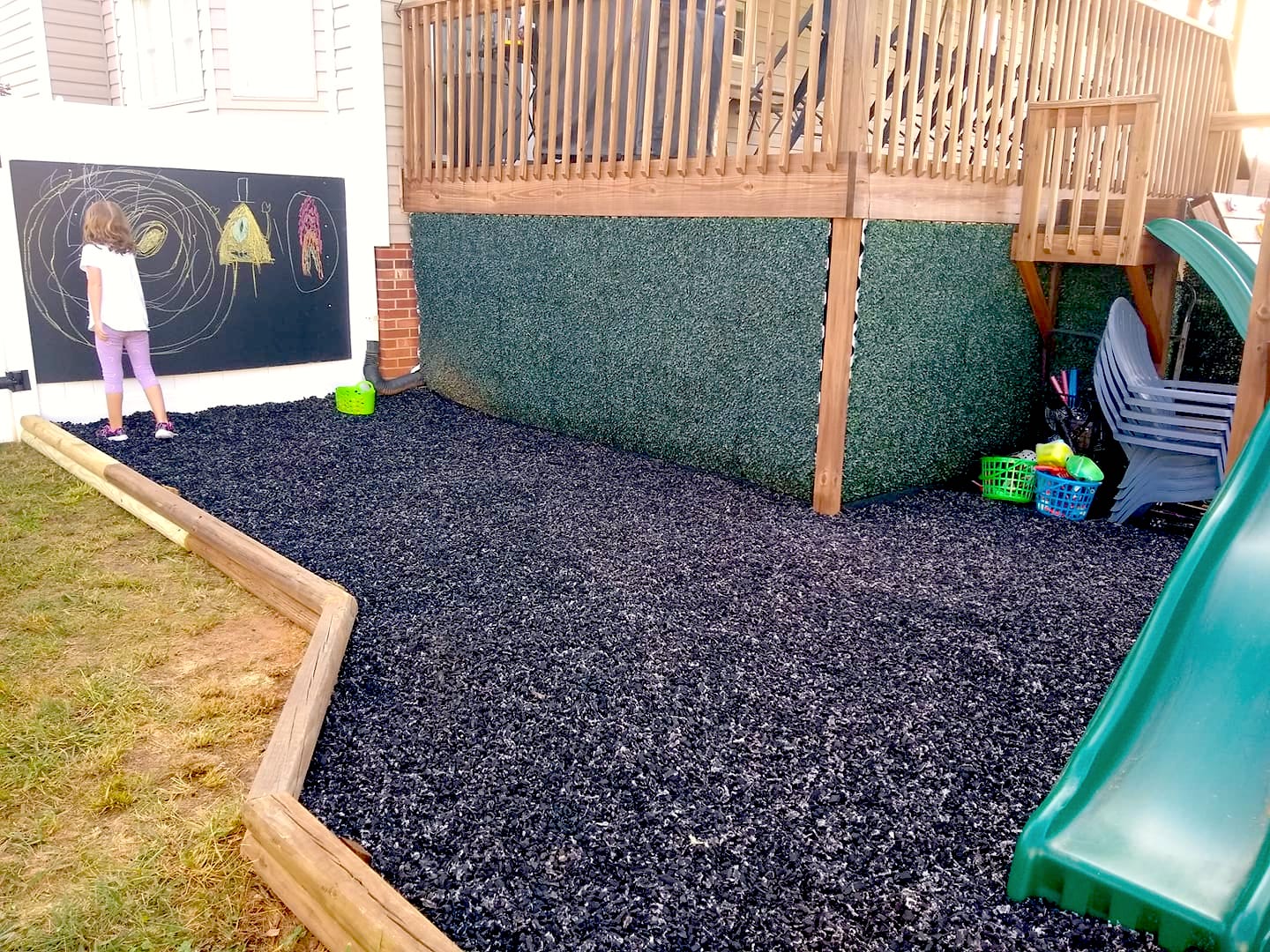 Uncoated Rubber Mulch Playground
