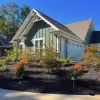 Brown Rubber Mulch Landscaping Bed