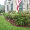 Residential Red Rubber Mulch Landscaping