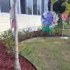 Red Rubber Mulch Garden Beds with Tin Edging