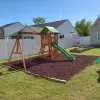 Playground with red rubber mulch