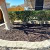 Brown Rubber Mulch Landscaping with Stone Edging