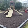 Church Playground With Brown Rubber Mulch Corner View