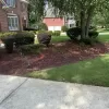 Red Rubber Mulch Landscaping Front Yard
