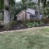 Rubber Mulch Landscaping in Wooded Area