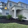 Brown Rubber Mulch Landscaping House with brown rubber mulch landscape bed in front