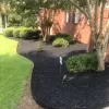 Black rubber mulch residential front yard landscaping