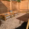 Rubber Mulch Next To Rock 