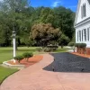 Black Rubber Mulch Front Yard Landscaping After Photo
