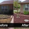 Before and After Red Mulch Residential Landscaping Before and After Red Mulch Landscaping