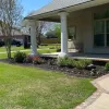 Front Landscaping Beds with Brown Rubber Mulch