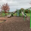 Brown Rubber Mulch Church Playground in the Fall