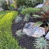 Landscaping with brown rubber mulch