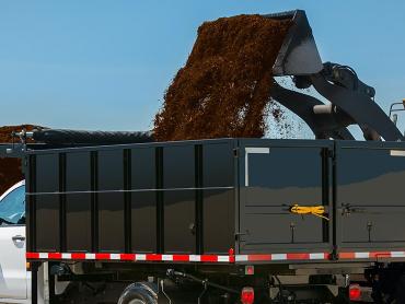 Bulk Rubber Mulch in Dump Truck