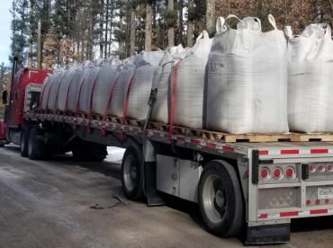 Bulk Rubber Mulch in Supersacks on a Flatbed