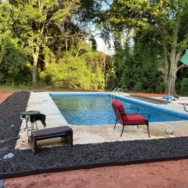 Pool with Rubber Mulch Edging