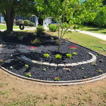 Black Rubber Mulch Landscape Garden Island
