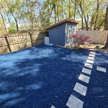 Play Area with Blue Rubber Mulch Ground Cover