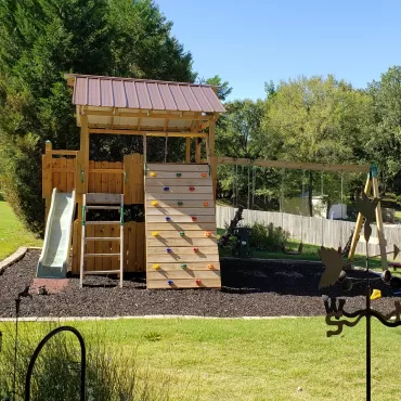 Grandkids Swingset with Brown Rubber Mulch