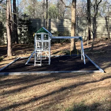 Backyard Residential Playground With Rubber Mulch