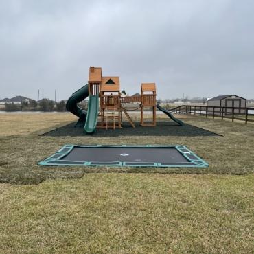 Amazing Playground with Green Rubber Mulch