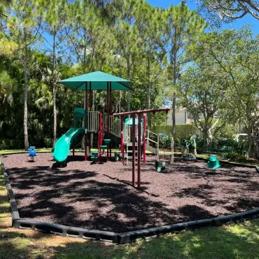 Playground with Brown Rubber Mulch