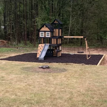 Playground with Brown Rubber Mulch