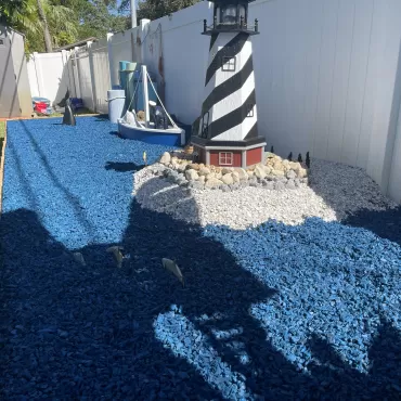 Blue Rubber Mulch Garden Fishing Village