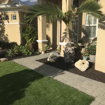 Front Yard Garden Beds with Rubber Mulch