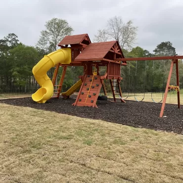 Playset with Rubber Mulch Ground Surfacing