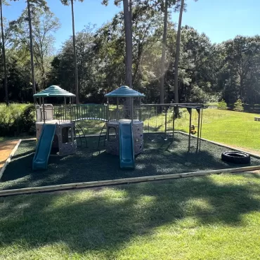 Playground with Green Rubber Mulch Base