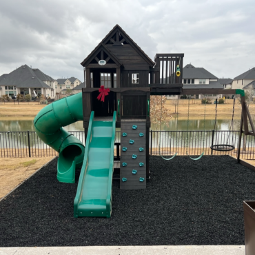 Black Rubber Mulch Playground Black Playset with Black Rubber Mulch Base