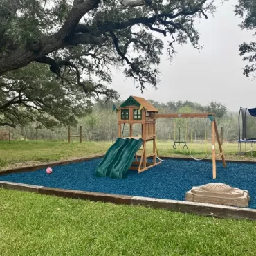 Blue Rubber Mulch Playground