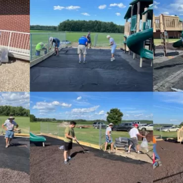 Church Playground Rubber Mulch Installation