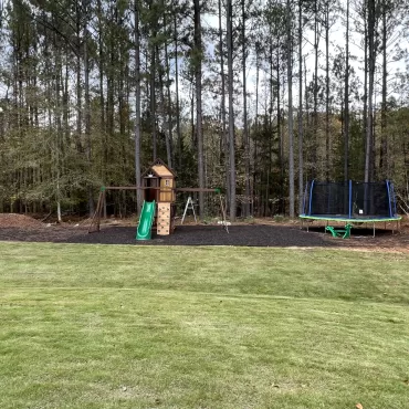 Kids Playground With Brown Rubber Mulch