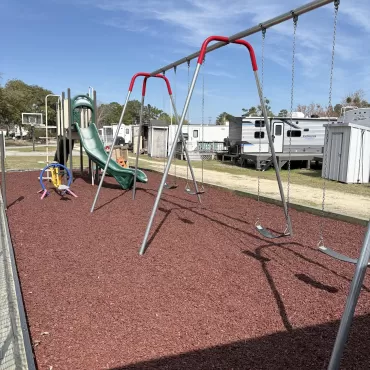 Red Rubber Mulch Campground Playground