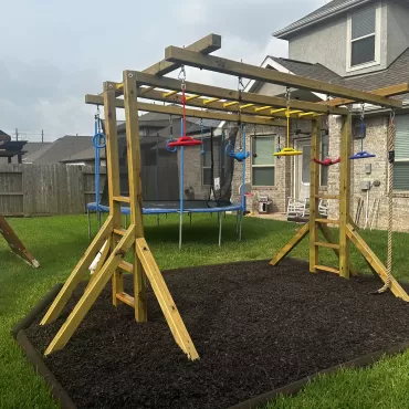 Ninja Warrior Course with Rubber Mulch Footing