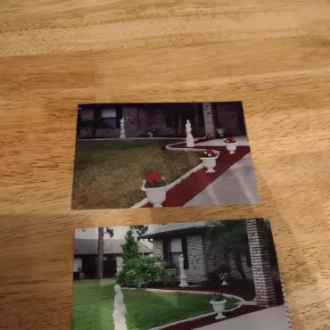 Red Rubber Mulch Front Yard Landscaping