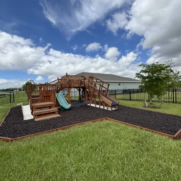 Custom Shaped Playground with Brown Rubber Mulch