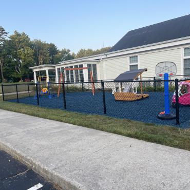 Commercial Playground with Blue Rubber Mulch Ground Cover Commercial Playground with Blue Rubber Mulch Ground Cover