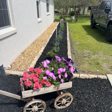 Black Rubber Mulch Garden Bed