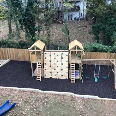 Cool backyard playground with Rubber Mulch
