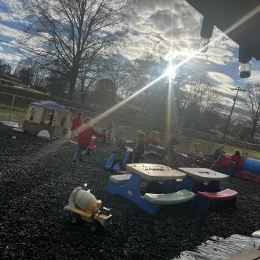 Daycare with rubber mulch playground