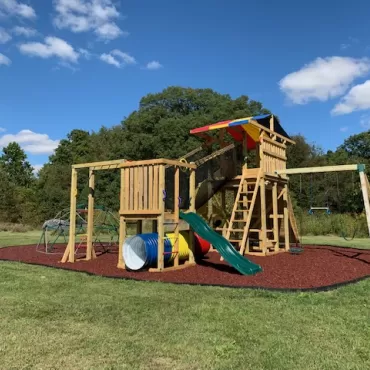 Large Playground with Red Rubber Mulch