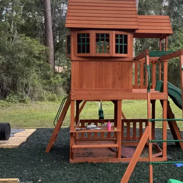 Workout Rig and Playground with Rubber Mulch Surfacing