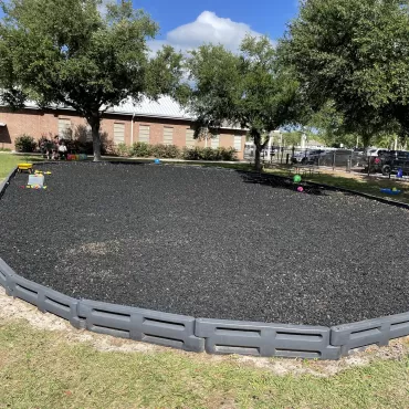 Black Rubber Mulch Playground at First Baptist Church 