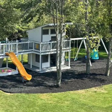 Playground Mansion With Rubber Mulch Safety Surfacing